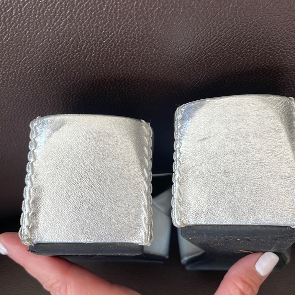 Metallic Slide Platform Sandals, Marc Fisher, 5m - image 7